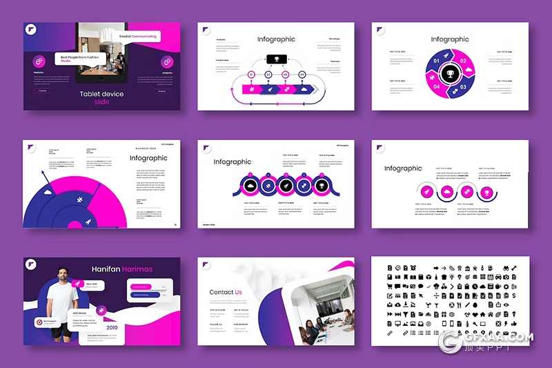 39页大气时尚渐变紫色业务展示商业计划书商务通用国外GoogleSlides模板 - 顶尖PPT