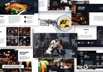 50页牛排餐饮美食主题国外PPT模板 - 顶尖PPT