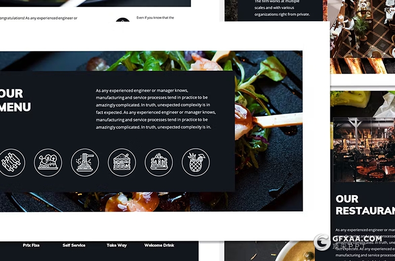 50页牛排餐饮美食主题国外PPT模板 - 顶尖PPT