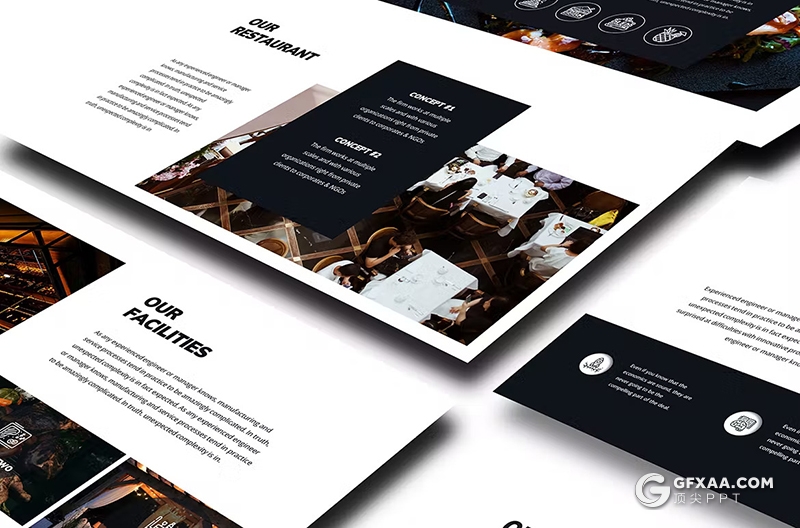 50页牛排餐饮美食主题国外PPT模板 - 顶尖PPT