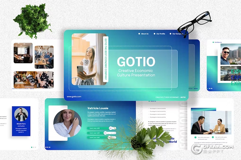 40页渐变色商业计划书团队介绍商务通用国外GoogleSlides模板 - 顶尖PPT