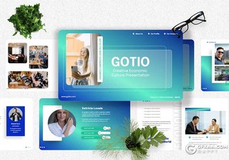 40页渐变色商业计划书团队介绍商务通用国外GoogleSlides模板 - 顶尖PPT