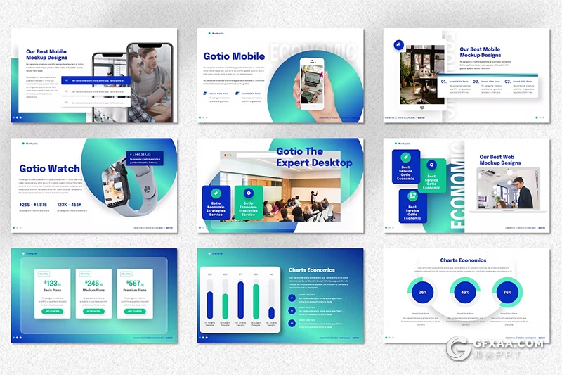 40页渐变色商业计划书团队介绍商务通用国外GoogleSlides模板 - 顶尖PPT