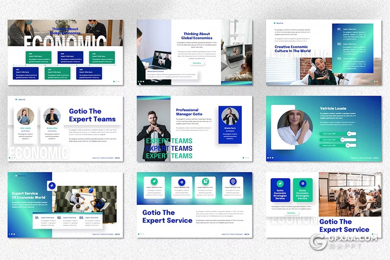 40页渐变色商业计划书团队介绍商务通用国外GoogleSlides模板 - 顶尖PPT