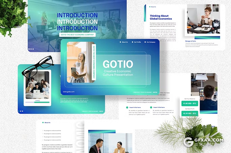 40页渐变色商业计划书团队介绍商务通用国外PPT模板 - 顶尖PPT