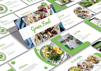 30页绿色蔬菜食品介绍通用国外KeyNote模板 - 顶尖PPT