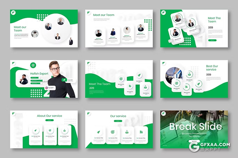 39页绿色产品介绍团队介绍商业计划商务通用国外GoogleSlides模板 - 顶尖PPT