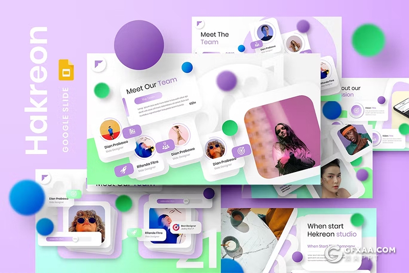 39页多色彩精美时尚商业计划团队介绍商务通用国外GoogleSlides模板 - 顶尖PPT