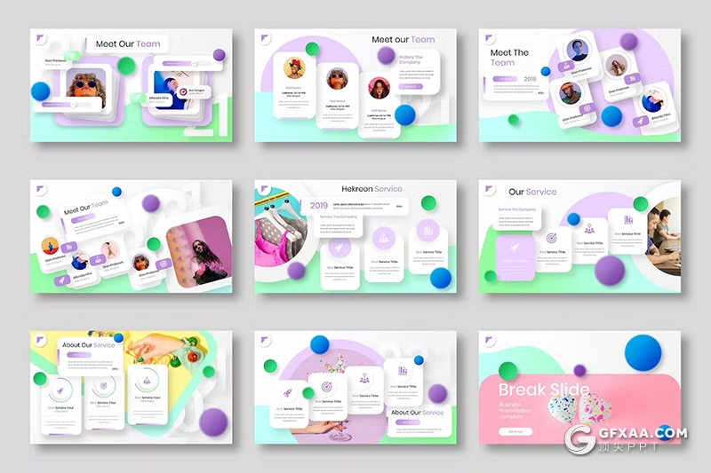 39页多色彩精美时尚商业计划团队介绍商务通用国外KeyNote模板 - 顶尖PPT