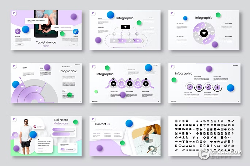 39页多色彩精美时尚商业计划团队介绍商务通用国外KeyNote模板 - 顶尖PPT