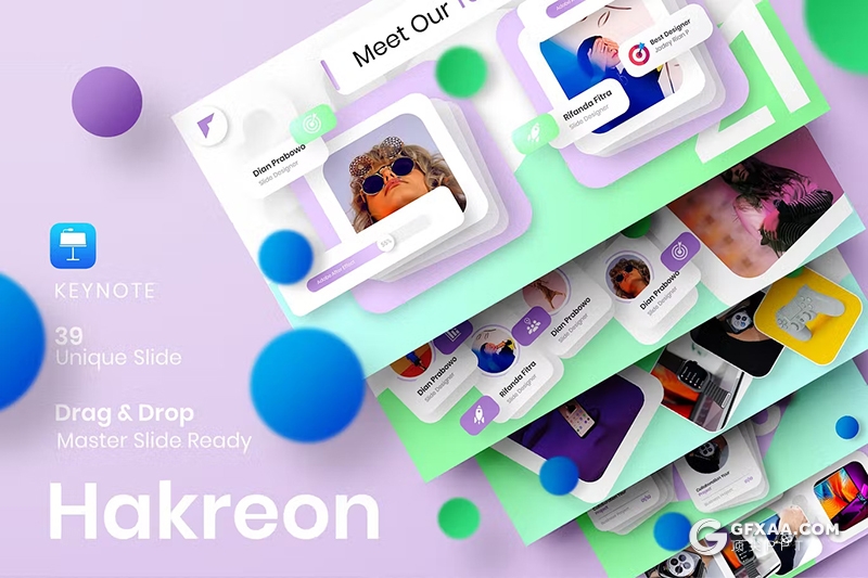 39页多色彩精美时尚商业计划团队介绍商务通用国外KeyNote模板 - 顶尖PPT