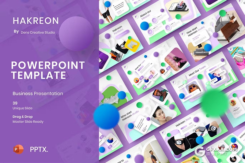 39页多色彩精美时尚商业计划团队介绍商务通用国外PPT模板 - 顶尖PPT