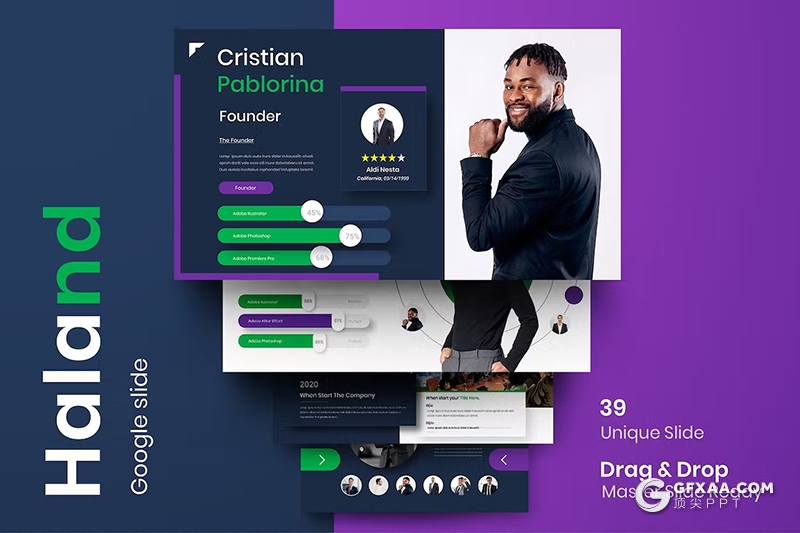 39页高端大气产品介绍团队简介商业计划商务通用国外GoogleSlides模板 - 顶尖PPT