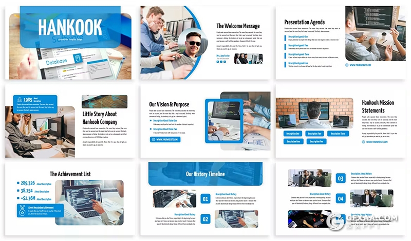 30页企业业务介绍商业计划商务通用国外PPT模板5种配色 - 顶尖PPT