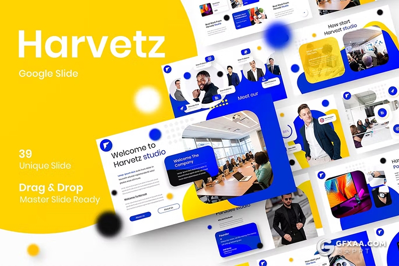 39页时尚精美商业计划团队介绍企业简介商务通用国外GoogleSlides模板 - 顶尖PPT