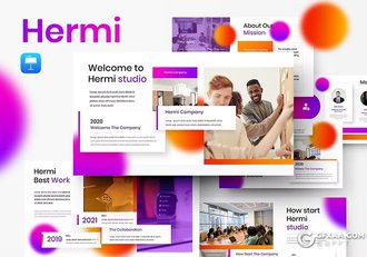 39页渐变紫色时尚精美商业通用国外KeyNote模板 - 顶尖PPT