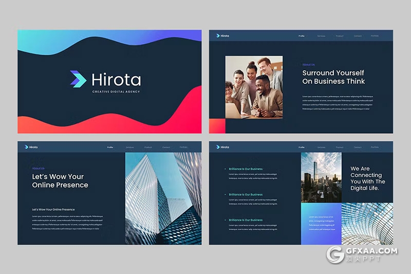 32页创意精美企业简介团队介绍商务通用国外GoogleSlides模板 - 顶尖PPT