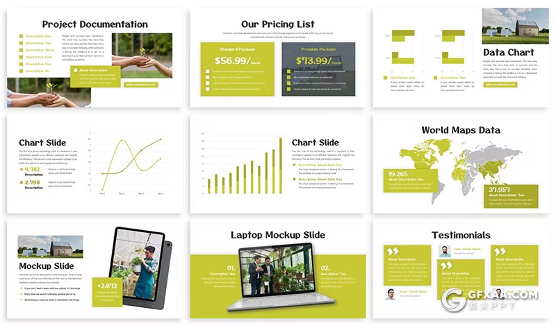 30页公司业务展示团队介绍商务通用国外GoogleSlides模板5种配色 - 顶尖PPT