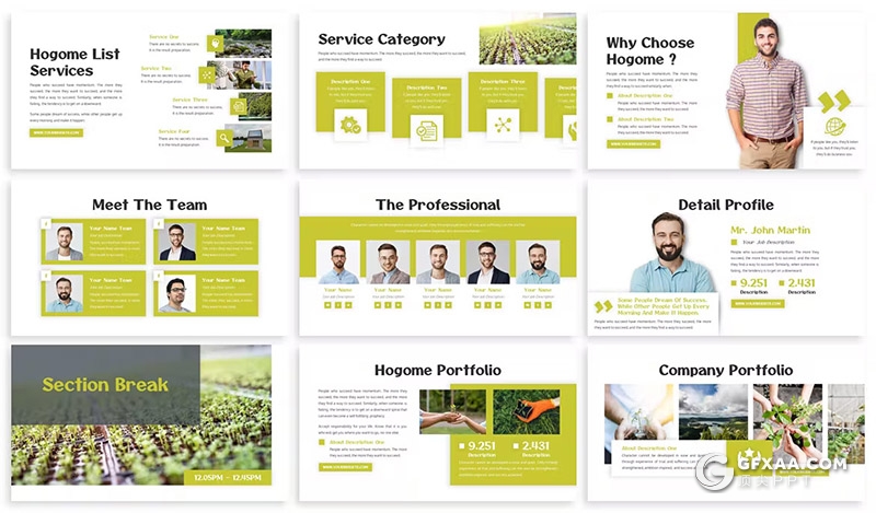 30页公司业务展示团队介绍商务通用国外GoogleSlides模板5种配色 - 顶尖PPT