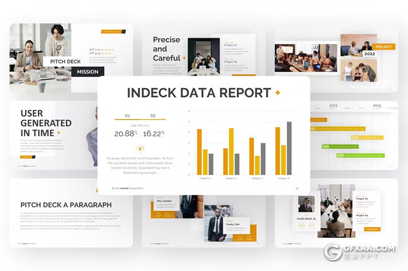 24页清新简约商务通用国外PPT模板 - 顶尖PPT