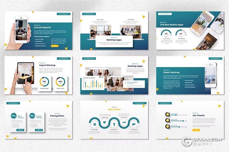 40页团队介绍企业年度报告总结商务通用国外GoogleSlides模板 - 顶尖PPT