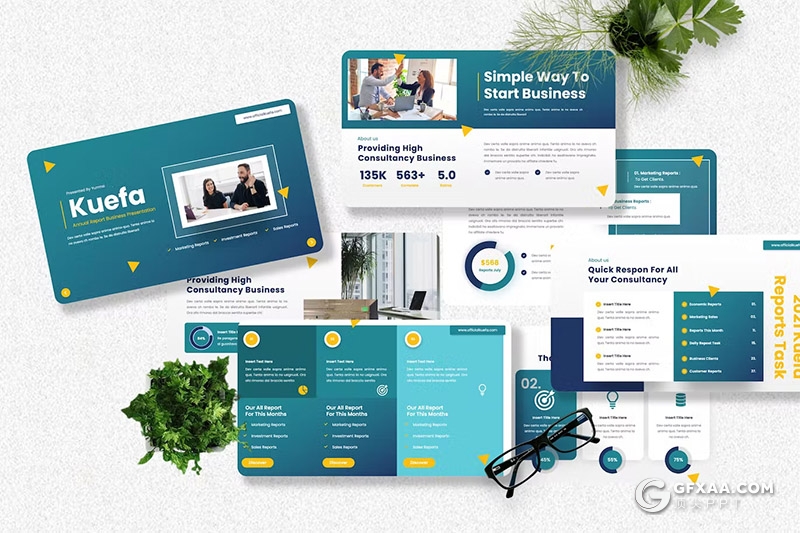 40页团队介绍企业年度报告总结商务通用国外PPT模板 - 顶尖PPT