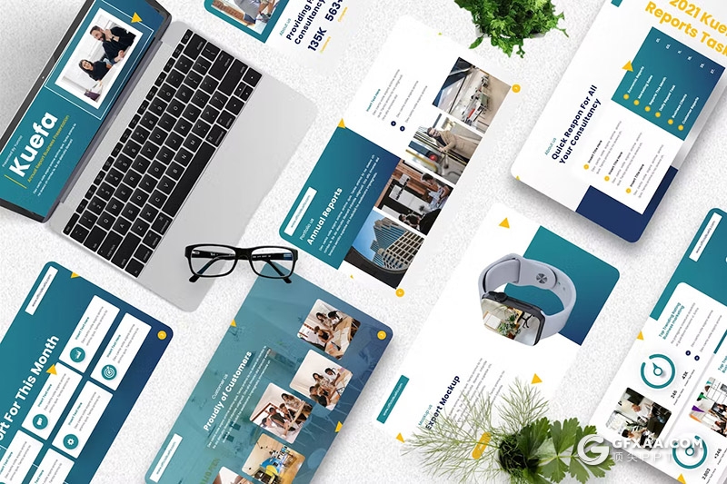 40页团队介绍企业年度报告总结商务通用国外KeyNote模板 - 顶尖PPT