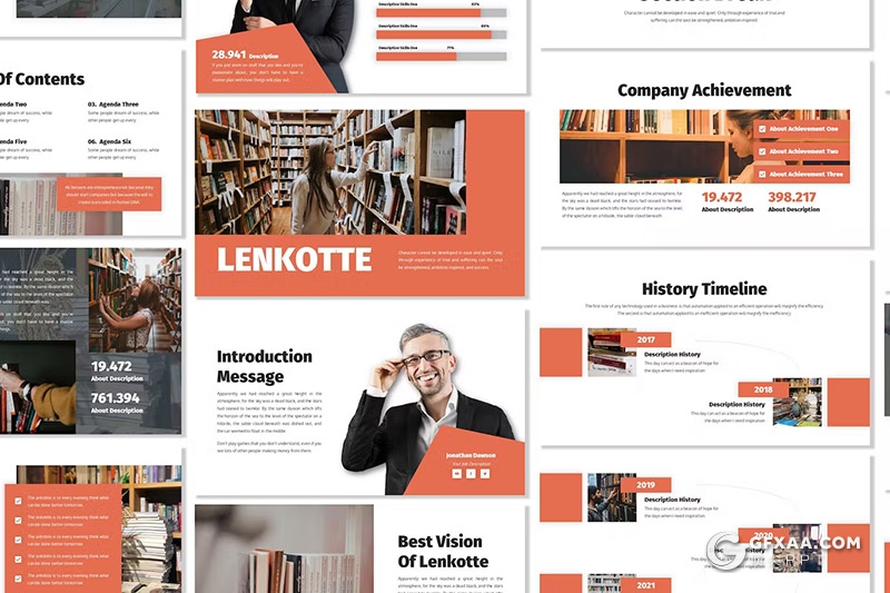 30页业务展示商业介绍企业通用国外PPT模板5种配色 - 顶尖PPT