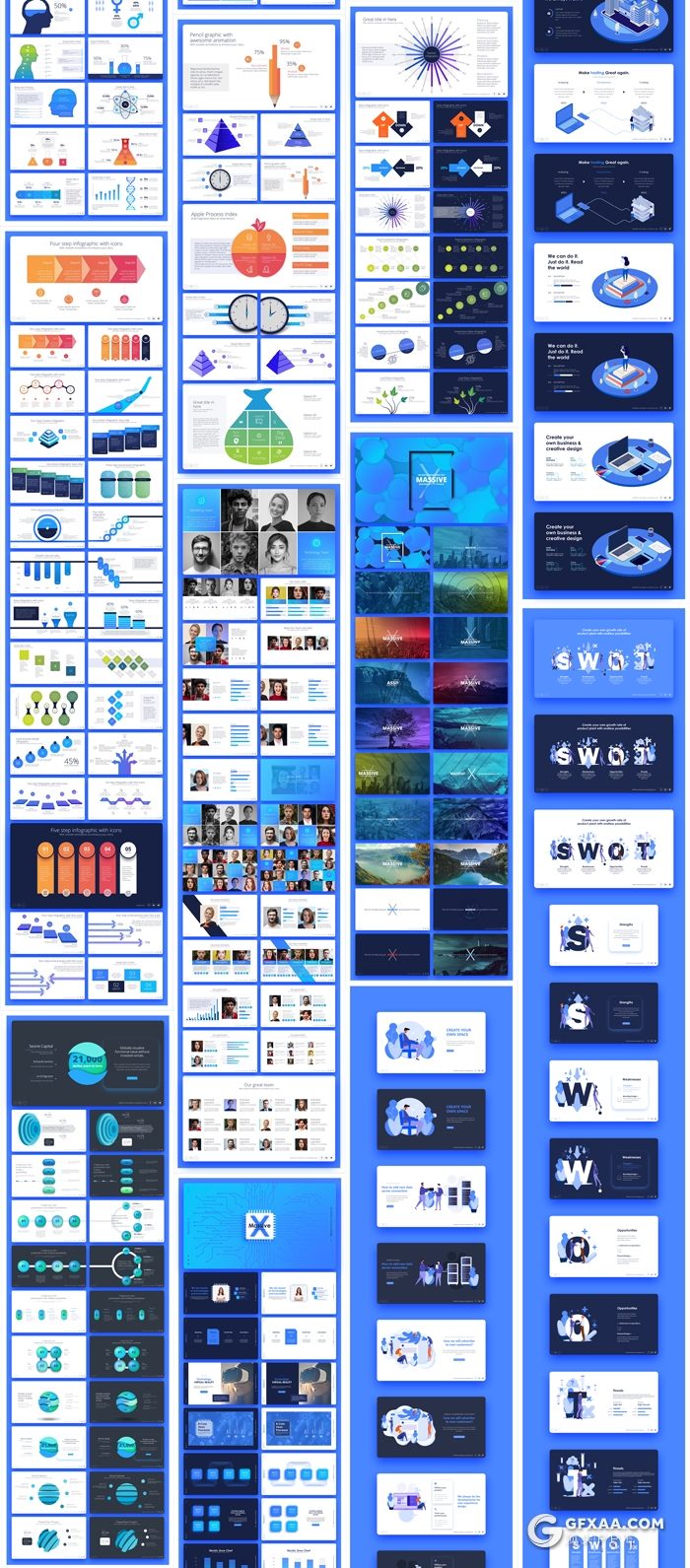 1490页国外巨作全动画数据图形图表Massive X PPT模板 - 顶尖PPT