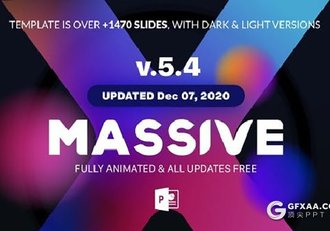 1490页国外巨作全动画数据图形图表Massive X PPT模板 - 顶尖PPT