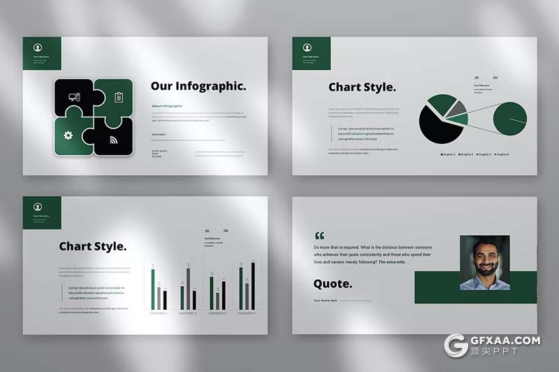 30页绿色简约大气商务介绍商业计划通用国外PPT模板 - 顶尖PPT