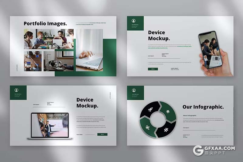 30页绿色简约大气商务介绍商业计划通用国外PPT模板 - 顶尖PPT