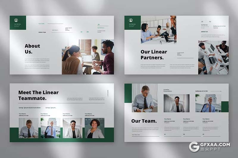 30页绿色简约大气商务介绍商业计划通用国外PPT模板 - 顶尖PPT