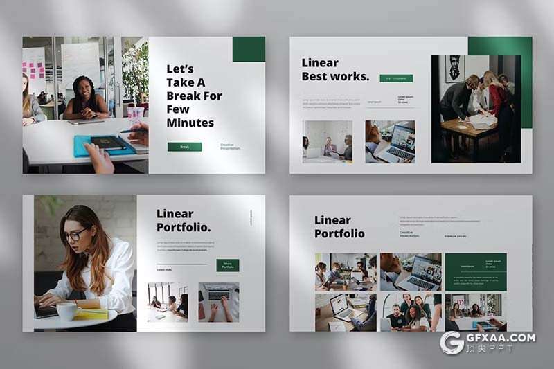 30页绿色简约大气商务介绍商业计划通用国外PPT模板 - 顶尖PPT