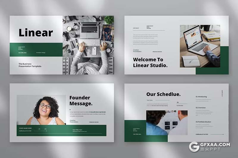 30页绿色简约大气商务介绍商业计划通用国外PPT模板 - 顶尖PPT