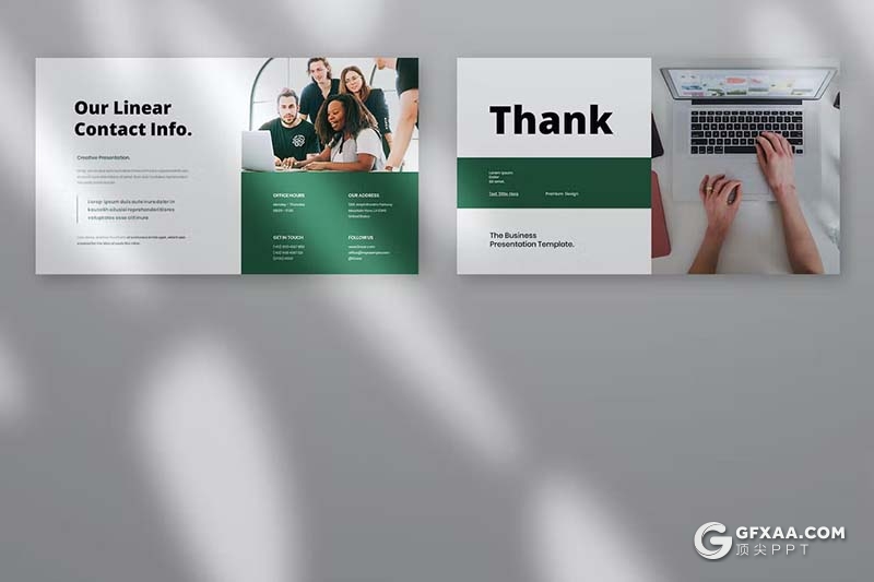 30页绿色简约大气商务介绍商业计划通用国外PPT模板 - 顶尖PPT