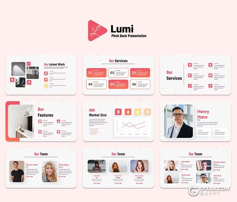 53页红色商务合作商业计划商务通用国外PPT模板 - 顶尖PPT