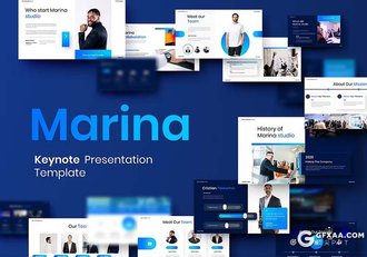 39页蓝色大气精美品牌宣传商业计划商务通用国外KeyNote模板 - 顶尖PPT