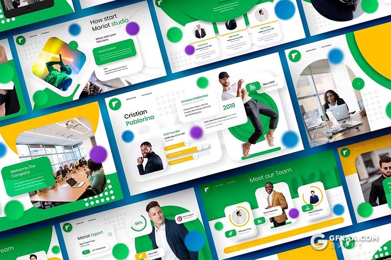 39页时尚精美品牌宣传团队介绍商业计划商务通用国外GoogleSlides模板 - 顶尖PPT