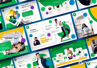 39页时尚精美品牌宣传团队介绍商业计划商务通用国外GoogleSlides模板 - 顶尖PPT