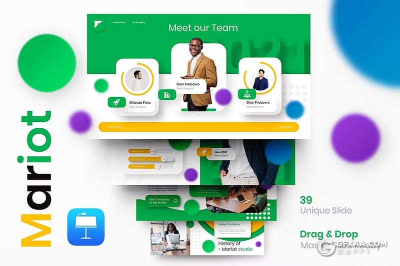 39页时尚精美品牌宣传团队介绍商业计划商务通用国外KeyNote模板 - 顶尖PPT