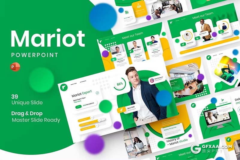 39页时尚精美品牌宣传团队介绍商业计划商务通用国外PPT模板 - 顶尖PPT