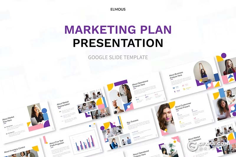 30页创意元素品牌宣传团队介绍商业营销计划通用国外GoogleSlides模板 - 顶尖PPT