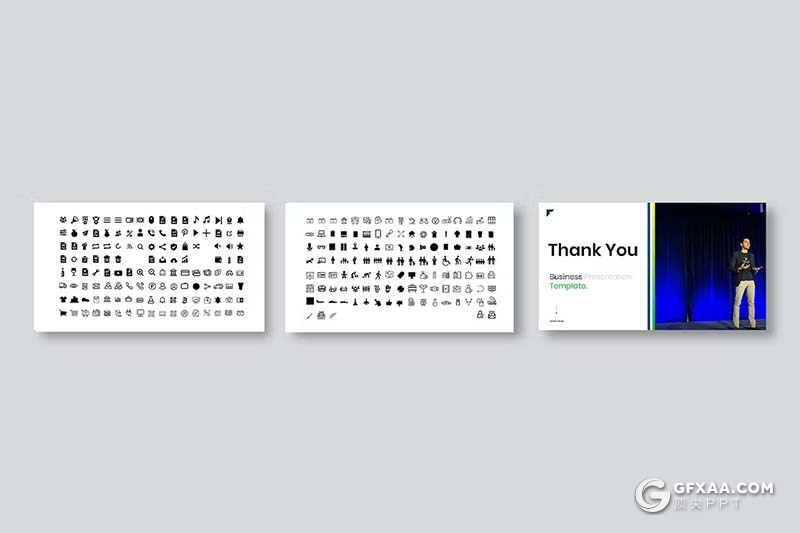 39页蓝绿渐变色品牌宣传商业计划商务通用国外PPT模板 - 顶尖PPT