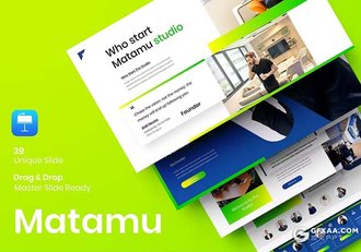 39页蓝绿渐变色品牌宣传商业计划商务通用国外KeyNote模板 - 顶尖PPT