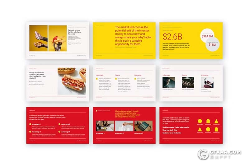 58页薯条汉堡产品美食促销市场调研国外GoogleSlides模板 - 顶尖PPT