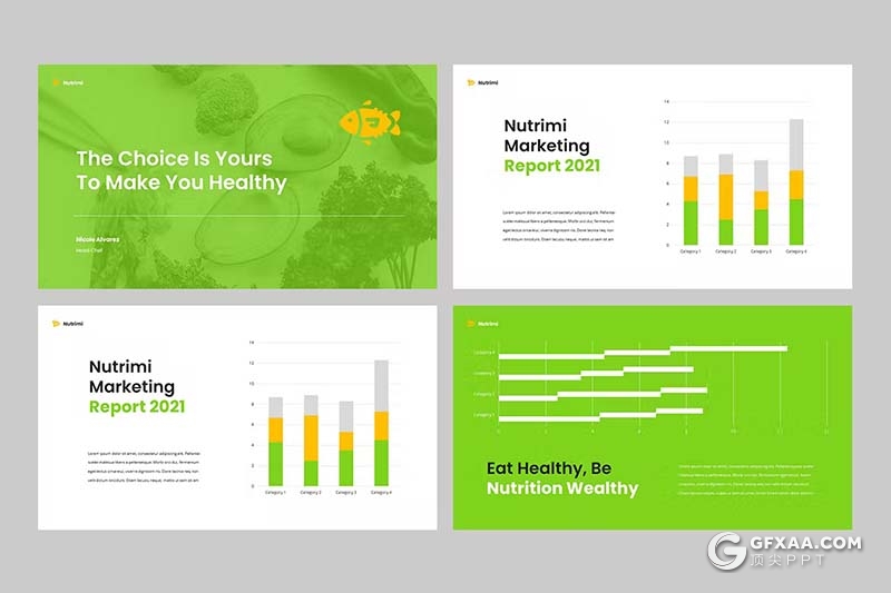 32页健康食品介绍展示国外PPT模板 - 顶尖PPT