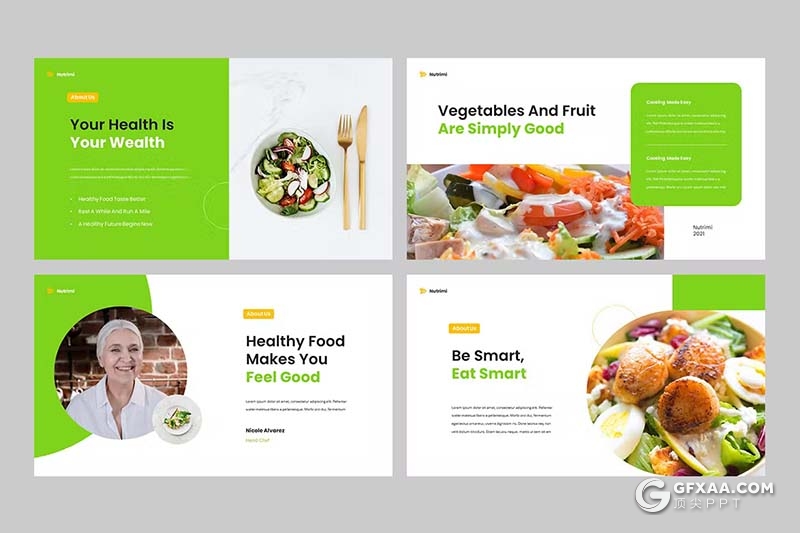 32页健康食品介绍展示国外PPT模板 - 顶尖PPT