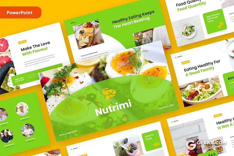 32页健康食品介绍展示国外PPT模板 - 顶尖PPT