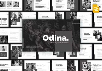 30页黑白极简风摄影图片展示国外GoogleSlides模板 - 顶尖PPT